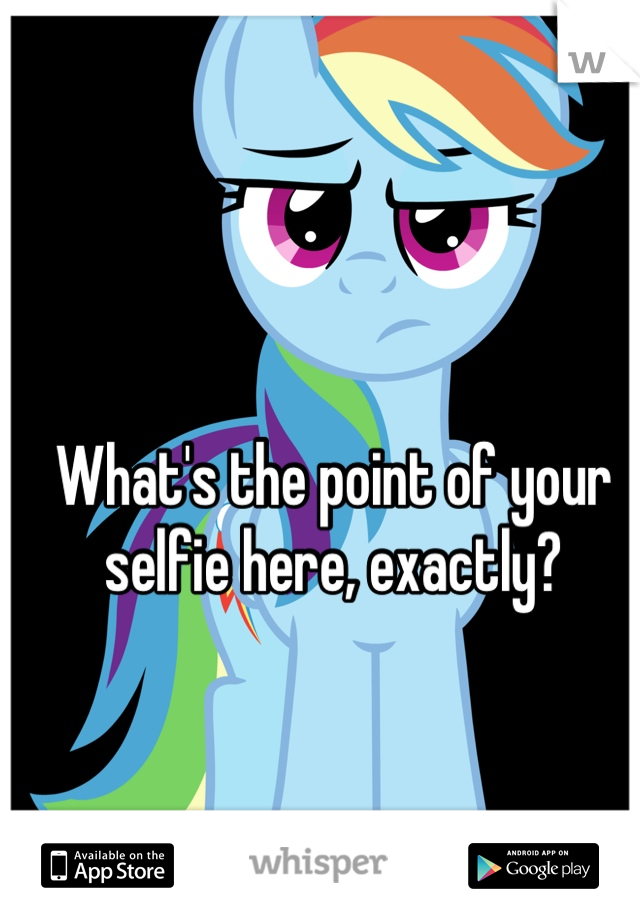 What's the point of your selfie here, exactly?