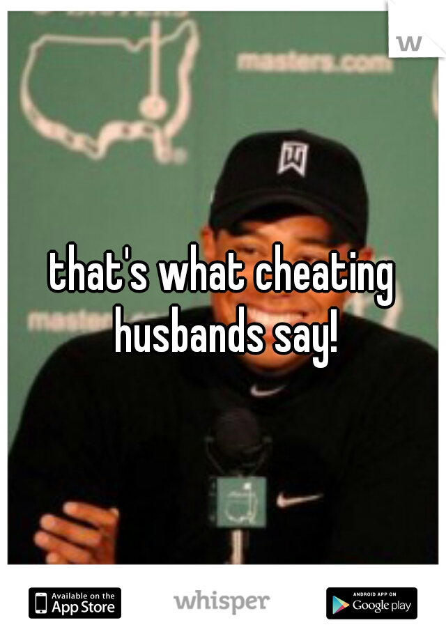 that's what cheating husbands say!