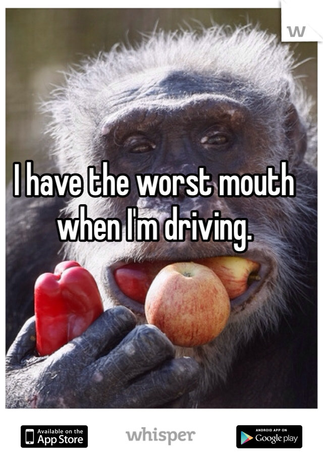 I have the worst mouth when I'm driving. 