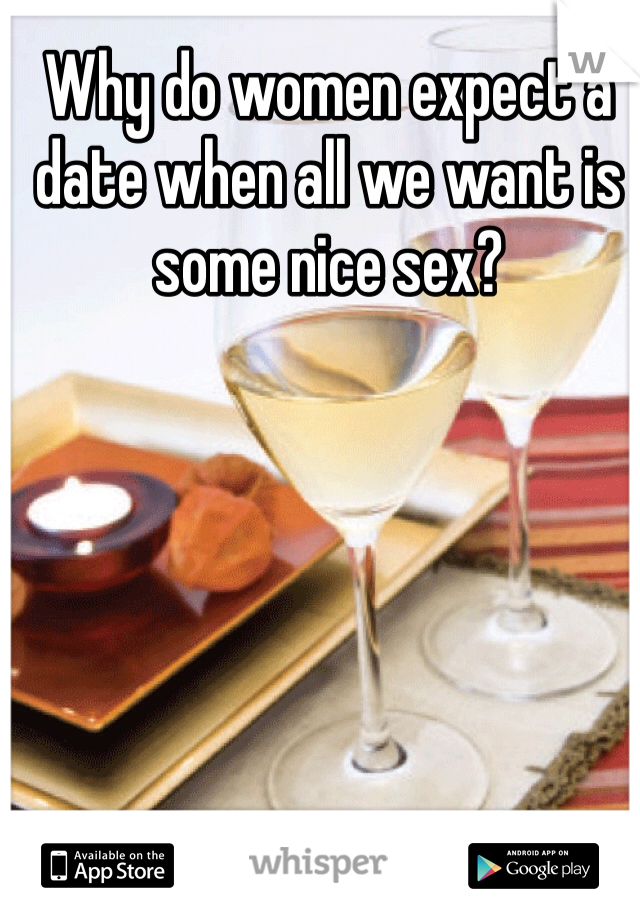 Why do women expect a date when all we want is some nice sex?
