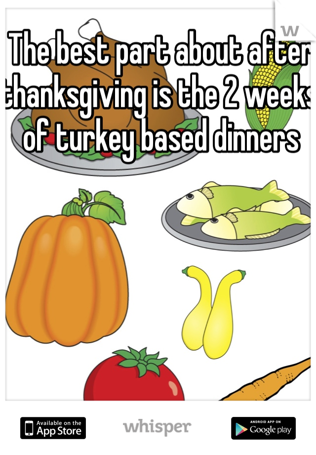 The best part about after thanksgiving is the 2 weeks of turkey based dinners