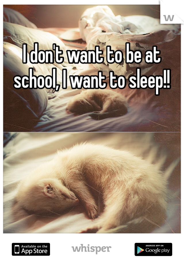 I don't want to be at school, I want to sleep!!
