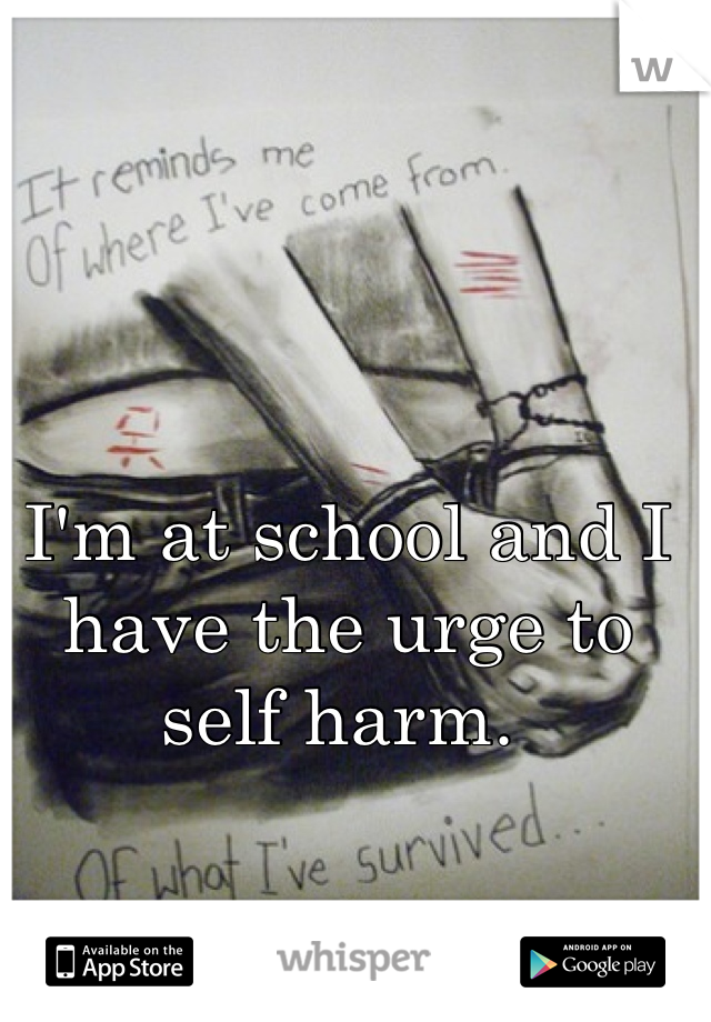 I'm at school and I have the urge to self harm. 