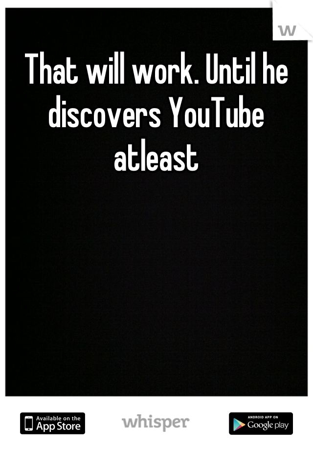 That will work. Until he discovers YouTube atleast