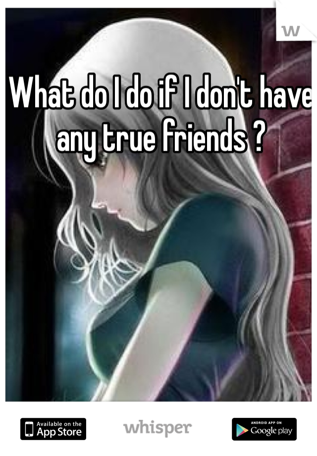 What do I do if I don't have any true friends ?