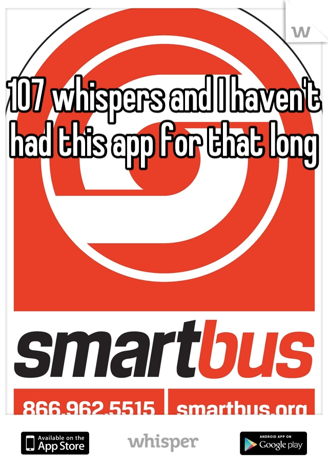 107 whispers and I haven't had this app for that long