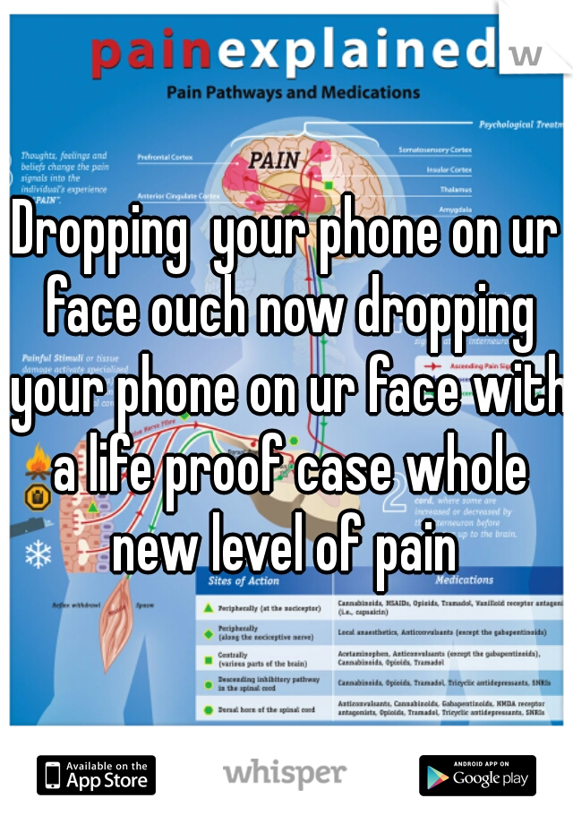 Dropping  your phone on ur face ouch now dropping your phone on ur face with a life proof case whole new level of pain 