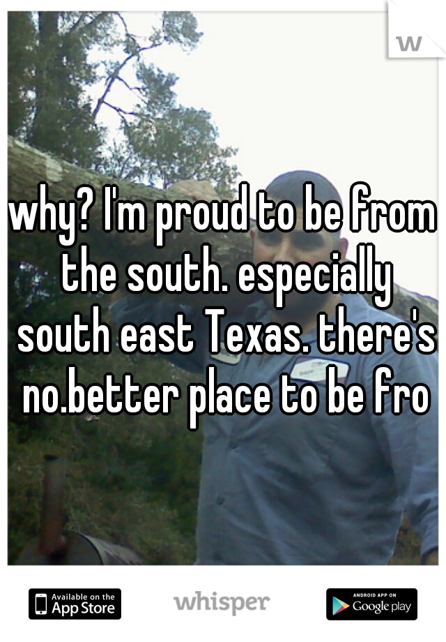 why? I'm proud to be from the south. especially south east Texas. there's no.better place to be from