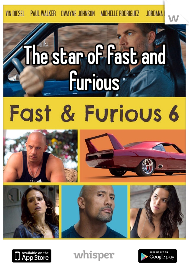 The star of fast and furious
