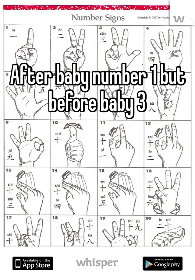 After baby number 1 but before baby 3