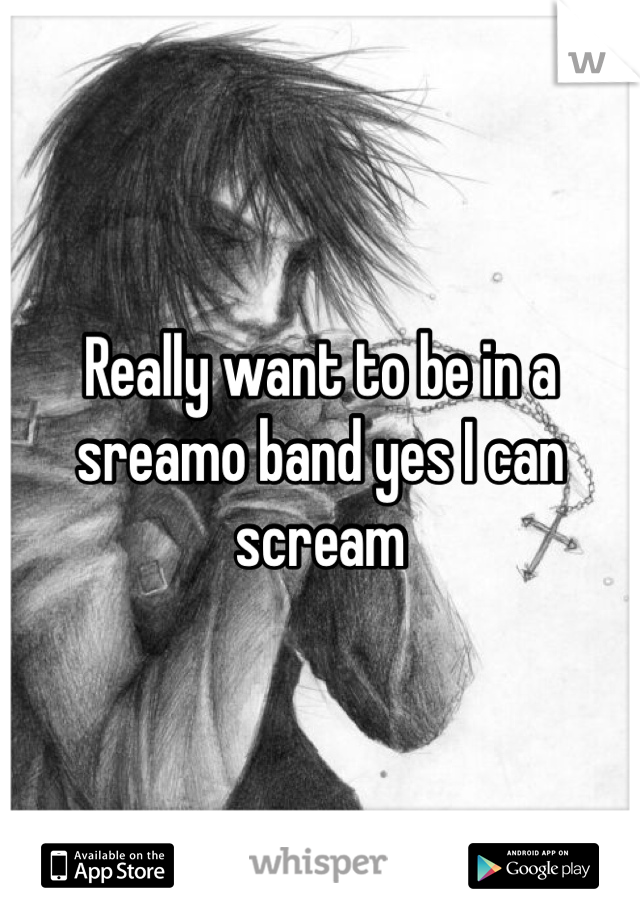 Really want to be in a sreamo band yes I can scream