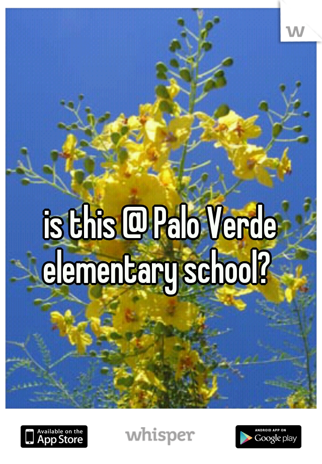 is this @ Palo Verde elementary school?  