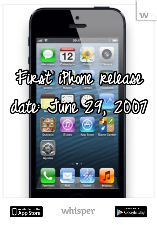 First iPhone release date: June 29, 2007