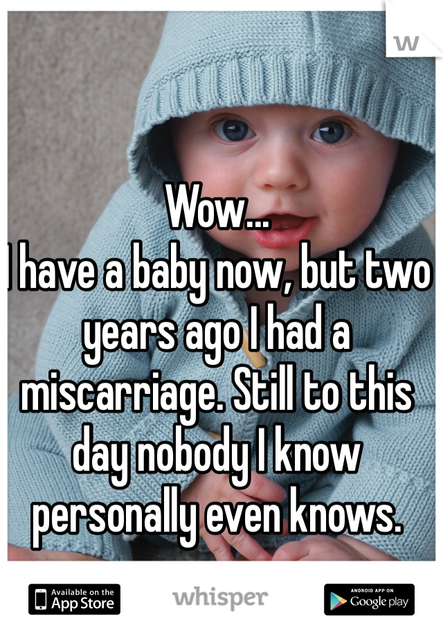 Wow... 
I have a baby now, but two years ago I had a miscarriage. Still to this day nobody I know personally even knows. 