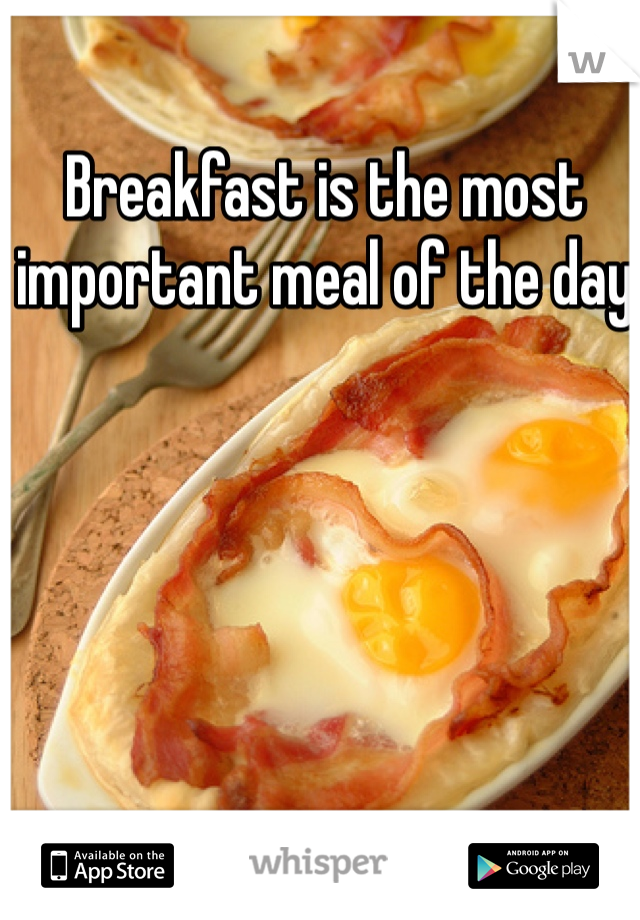 Breakfast is the most important meal of the day 