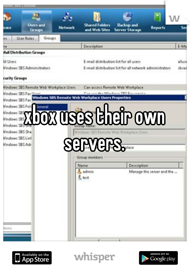 xbox uses their own servers. 