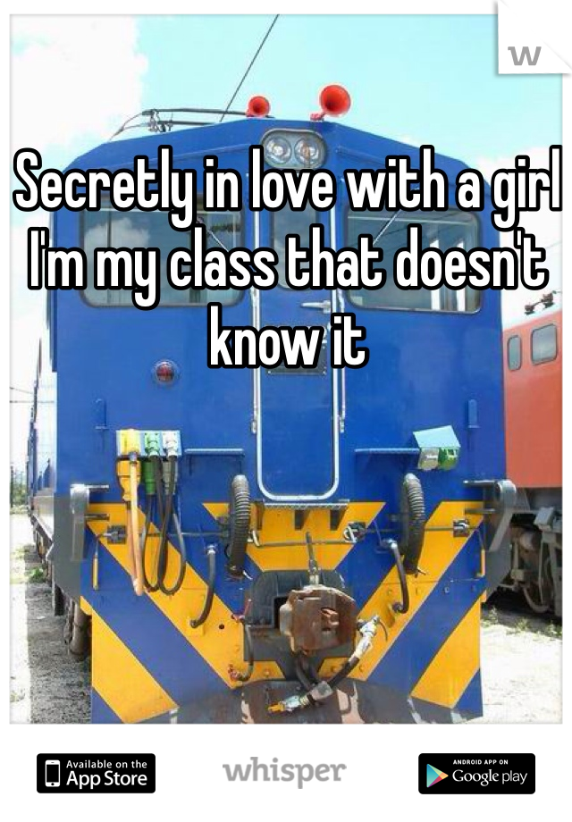 Secretly in love with a girl I'm my class that doesn't know it