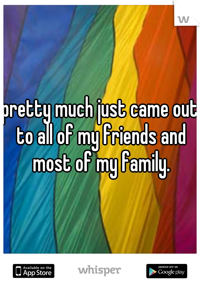 pretty much just came out to all of my friends and most of my family.