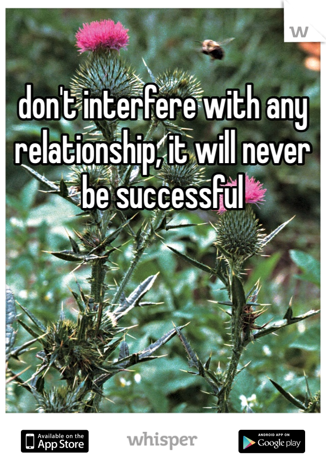 don't interfere with any relationship, it will never be successful