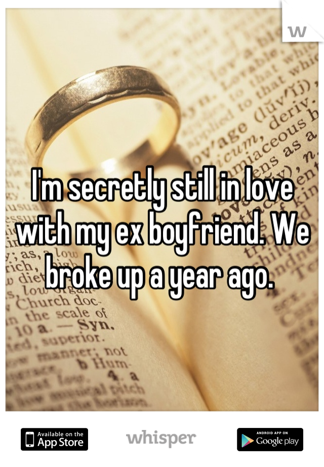 I'm secretly still in love with my ex boyfriend. We broke up a year ago. 