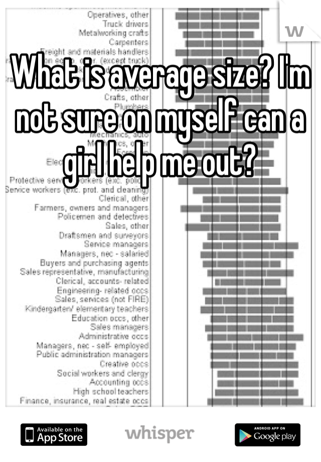 What is average size? I'm not sure on myself can a girl help me out? 
