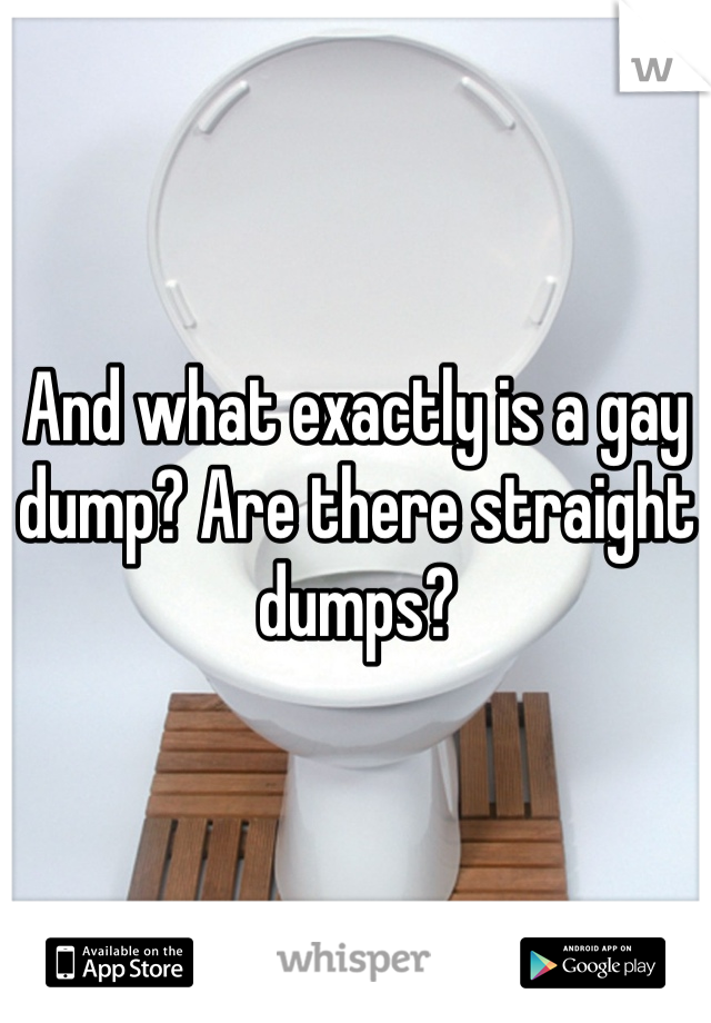 And what exactly is a gay dump? Are there straight dumps?