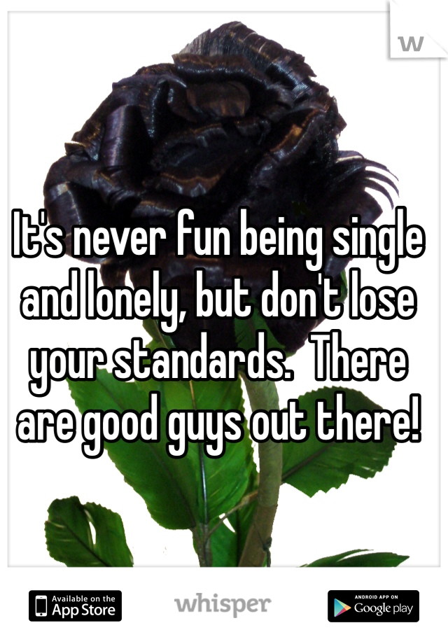 It's never fun being single and lonely, but don't lose your standards.  There are good guys out there!
