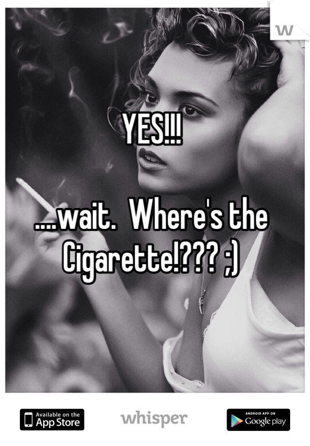 YES!!! 

....wait.  Where's the 
Cigarette!??? ;)