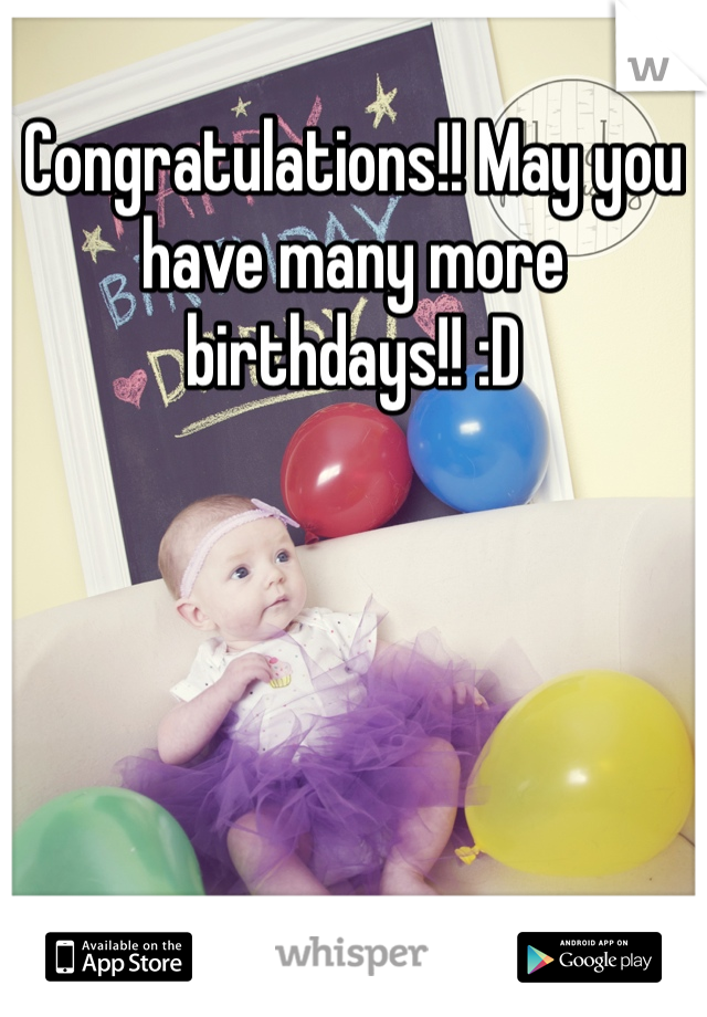 Congratulations!! May you have many more birthdays!! :D 