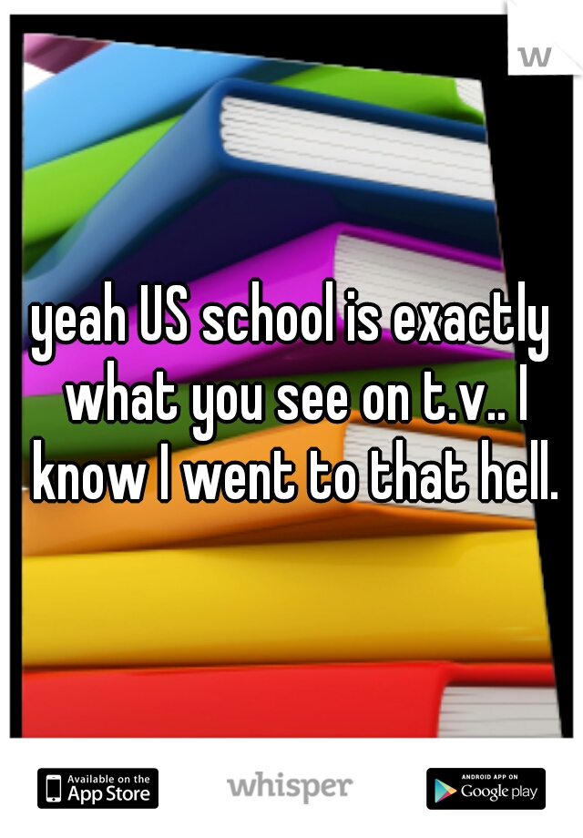 yeah US school is exactly what you see on t.v.. I know I went to that hell.