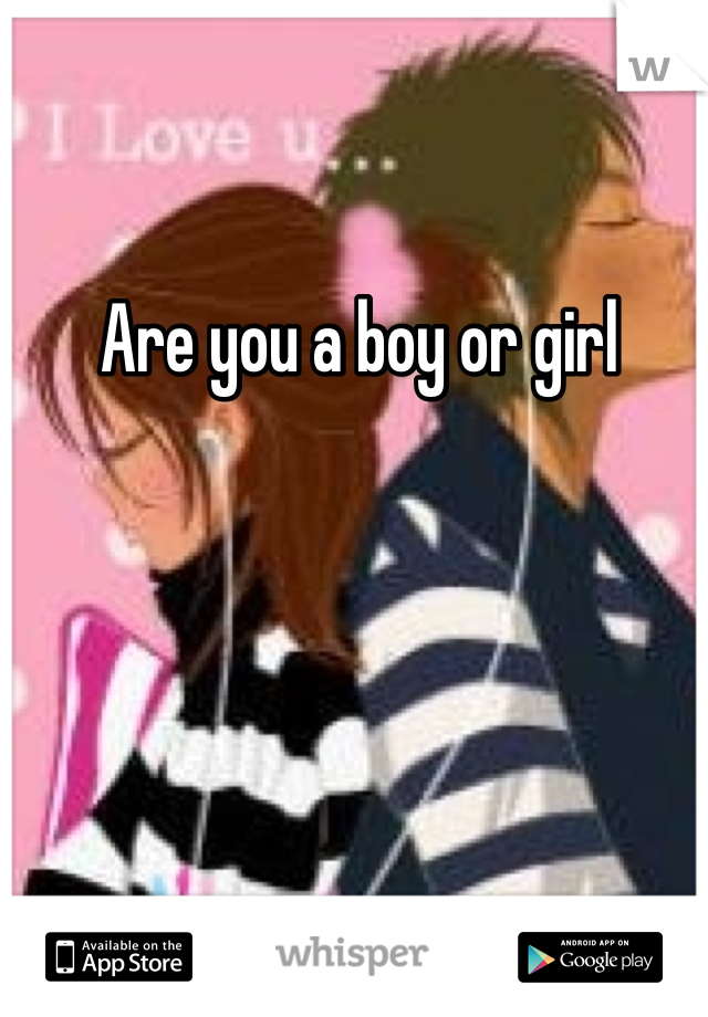 Are you a boy or girl
