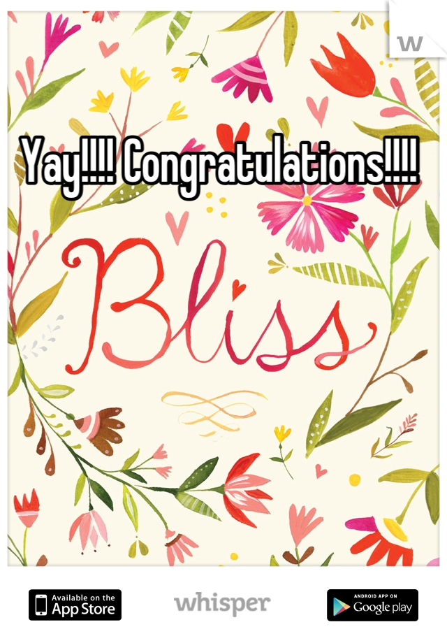 Yay!!!! Congratulations!!!! 