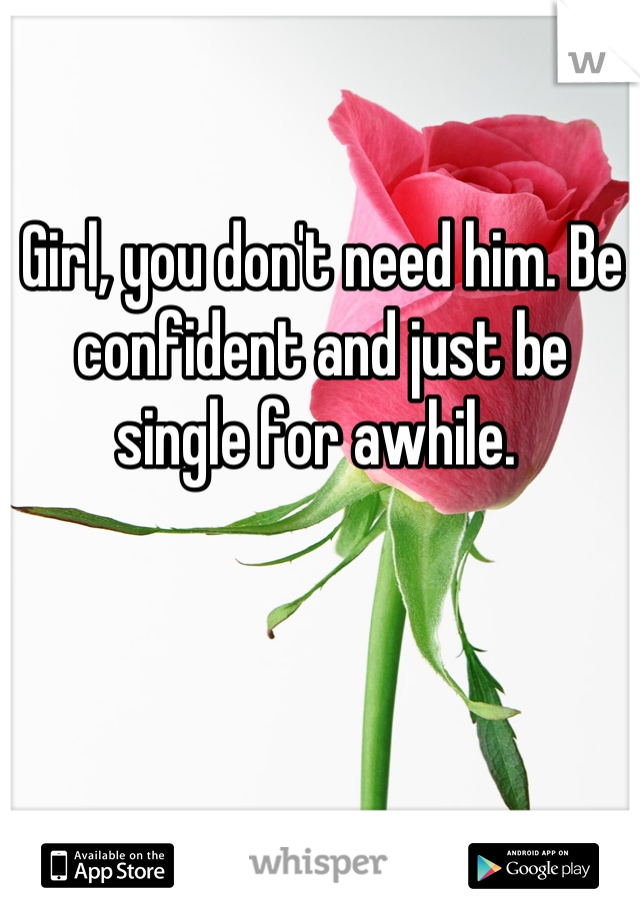 Girl, you don't need him. Be confident and just be single for awhile. 