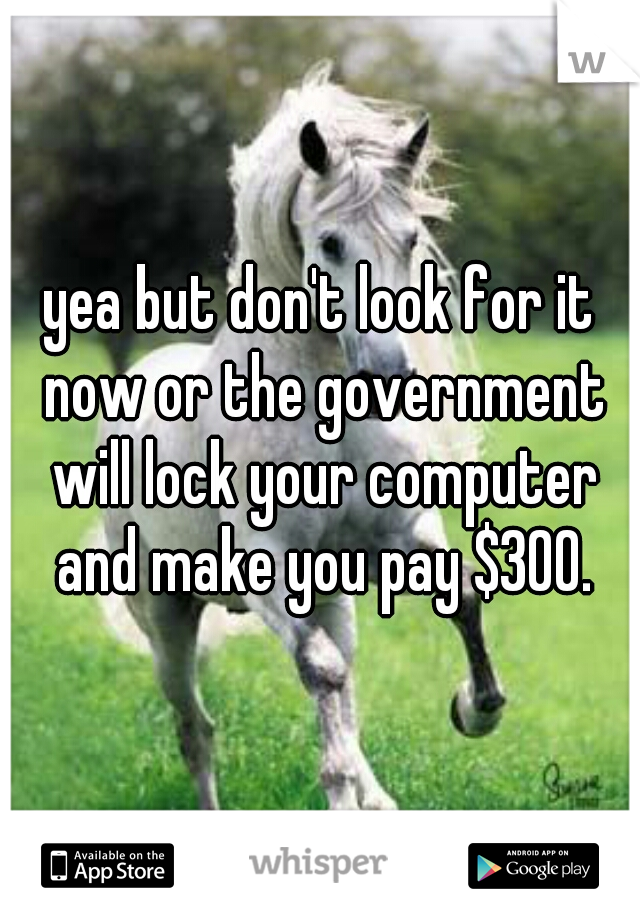 yea but don't look for it now or the government will lock your computer and make you pay $300.