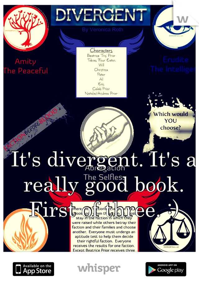 It's divergent. It's a really good book. First of three. :)