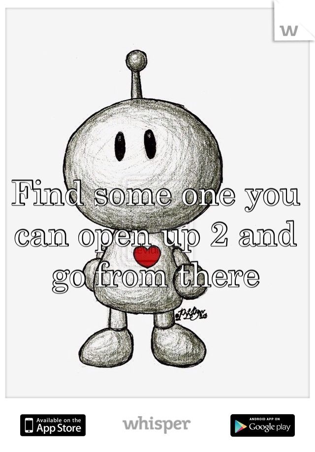 Find some one you can open up 2 and go from there 