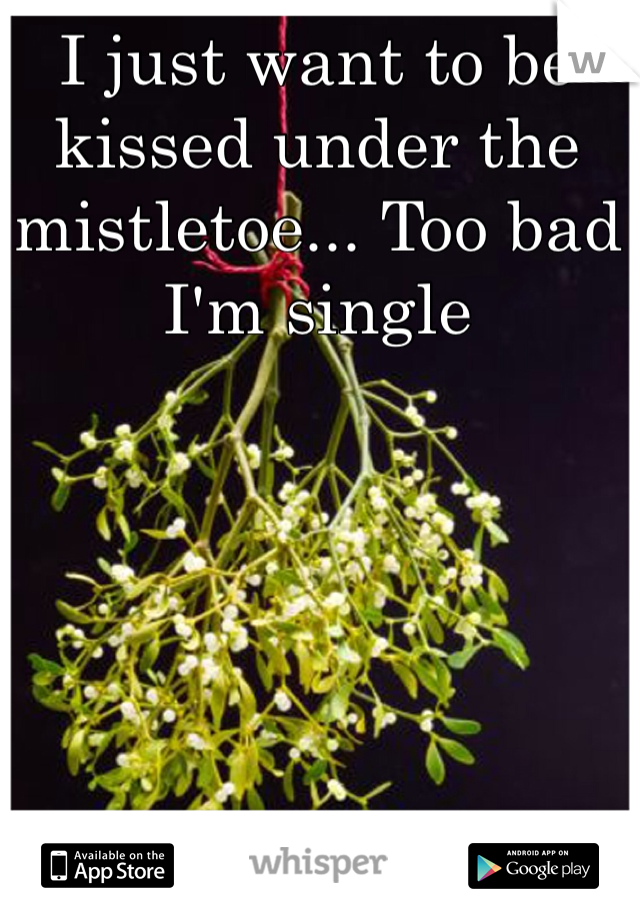 I just want to be kissed under the mistletoe... Too bad I'm single