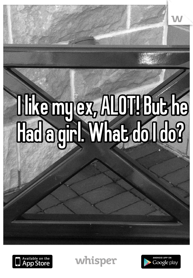 I like my ex, ALOT! But he Had a girl. What do I do? 
