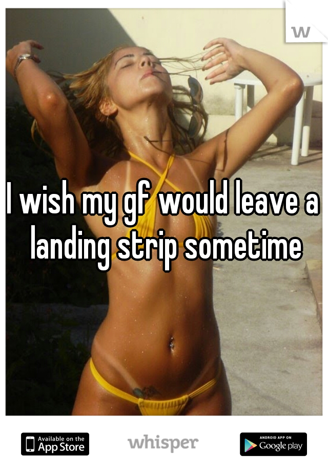 I wish my gf would leave a landing strip sometime