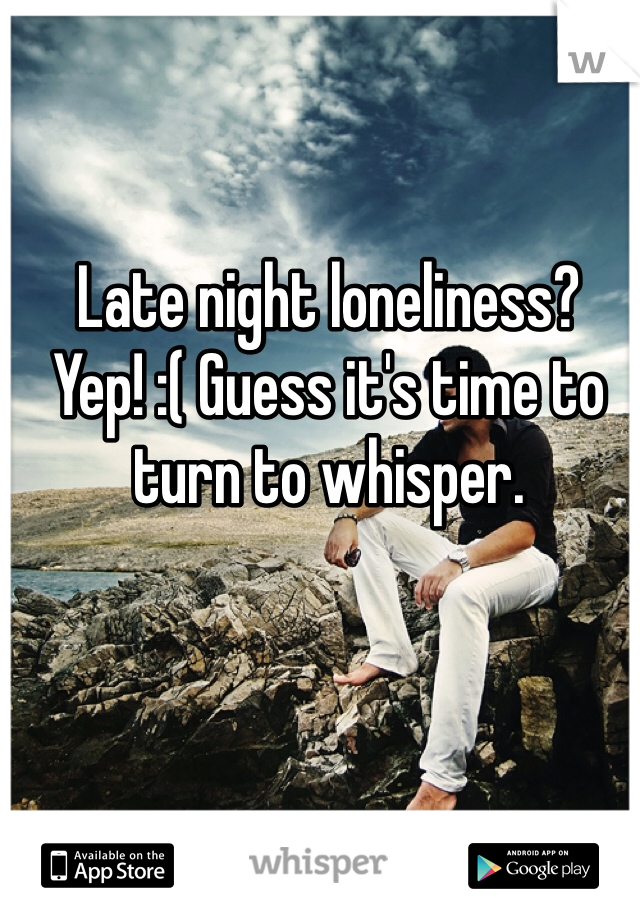 Late night loneliness?
Yep! :( Guess it's time to turn to whisper. 