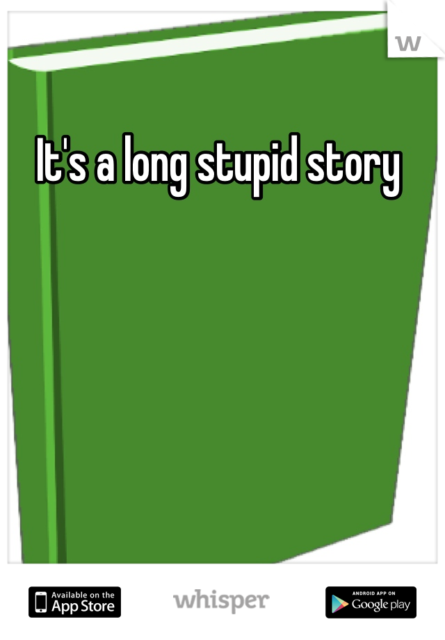 It's a long stupid story 
