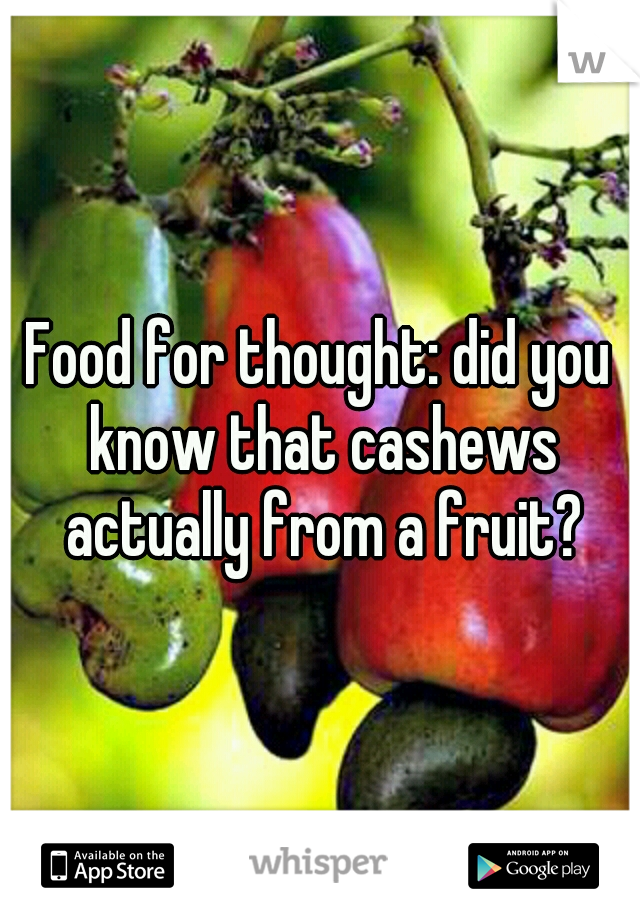 Food for thought: did you know that cashews actually from a fruit?