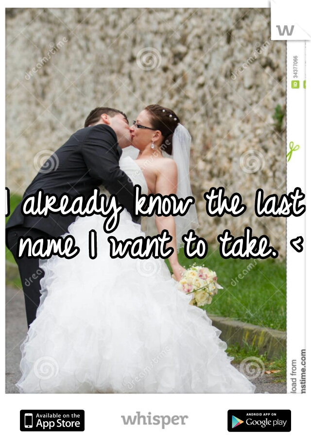 I already know the last name I want to take. <3