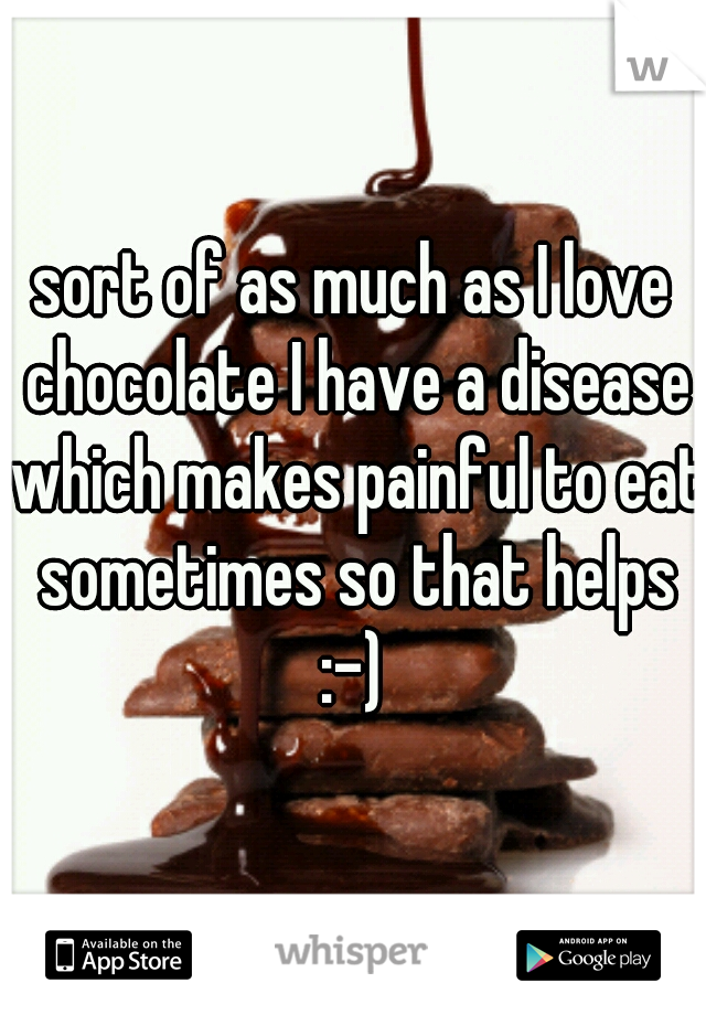 sort of as much as I love chocolate I have a disease which makes painful to eat sometimes so that helps :-) 