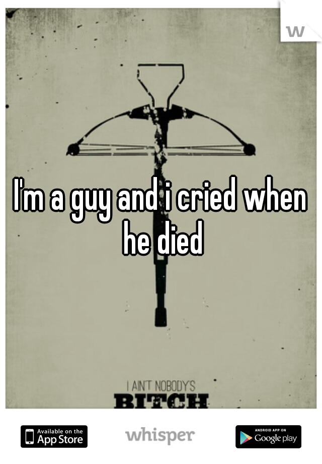 I'm a guy and i cried when he died