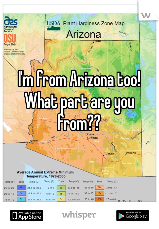 I'm from Arizona too! What part are you from??