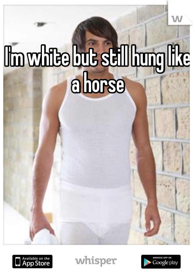 I'm white but still hung like a horse