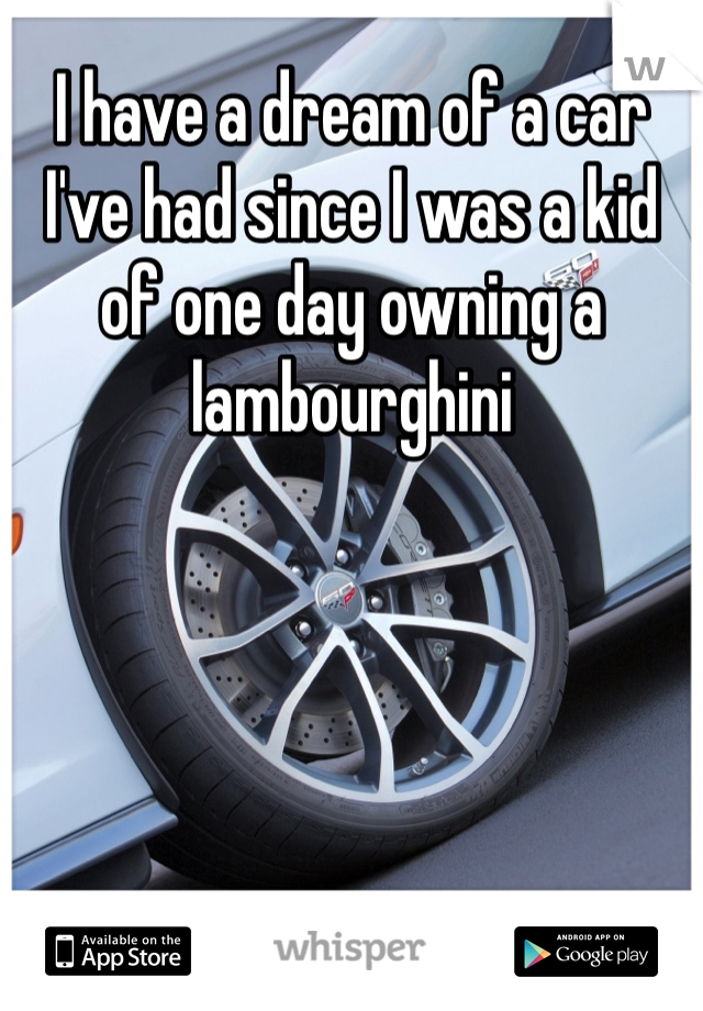 I have a dream of a car I've had since I was a kid of one day owning a lambourghini 