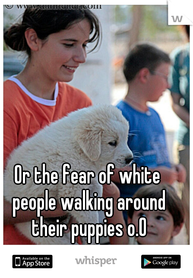 Or the fear of white people walking around their puppies o.O