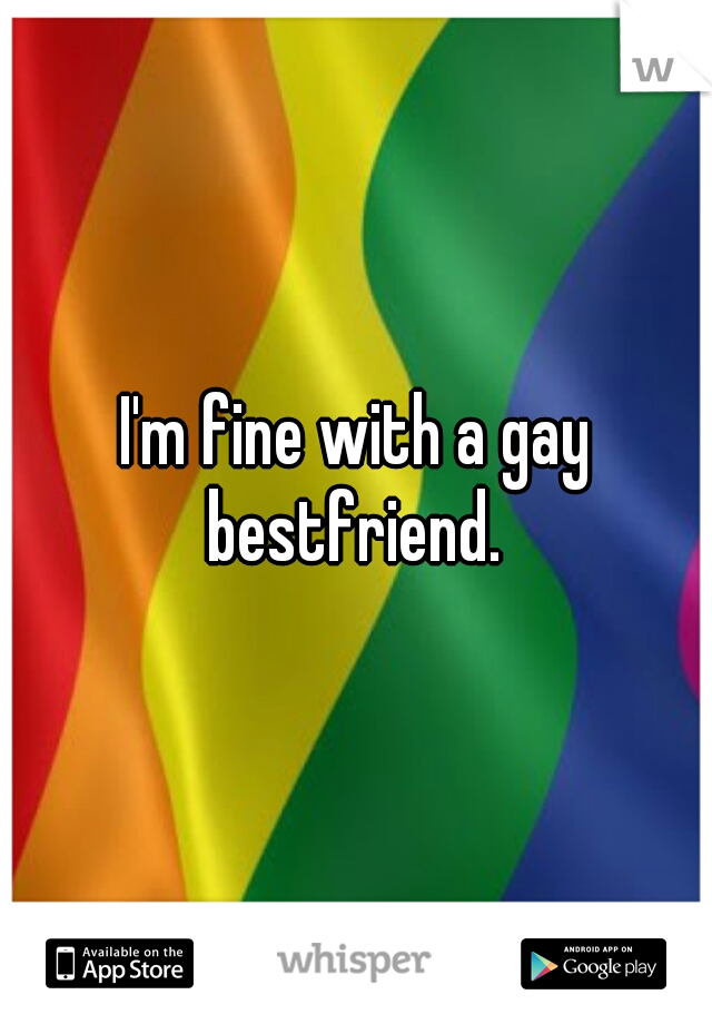 I'm fine with a gay bestfriend. 